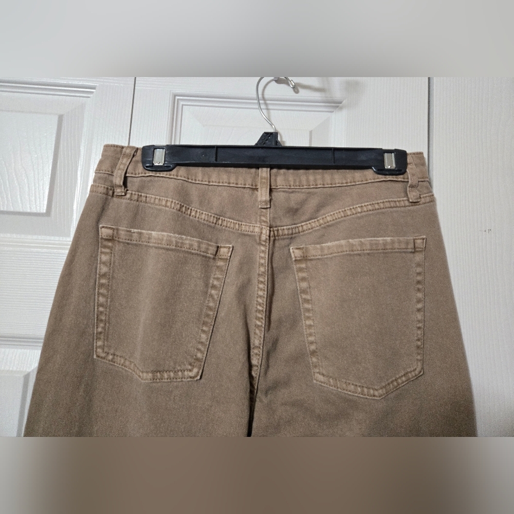 Light Brown Wash Distressed Denim Jeans, High Rise, Straight, Size 8, New W/Tags - Picture 9 of 14